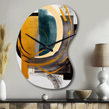 Modern Green Art Deco IV - Asymmetric Metal Wall Clock
