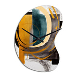 Modern Green Art Deco IV - Asymmetric Metal Wall Clock