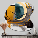Modern Green Art Deco IV - Asymmetric Metal Wall Clock