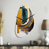 Modern Green Art Deco IV - Asymmetric Metal Wall Clock