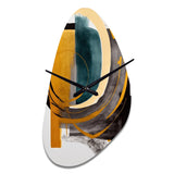 Modern Green Art Deco IV - Asymmetric Metal Wall Clock