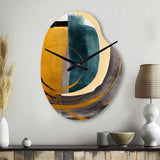 Modern Green Art Deco IV - Asymmetric Metal Wall Clock
