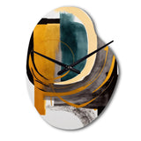 Modern Green Art Deco IV - Asymmetric Metal Wall Clock