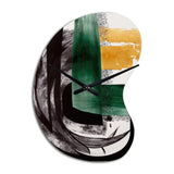 Modern Green Art Deco VI - Asymmetric Metal Wall Clock