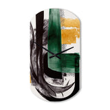 Modern Green Art Deco VI - Asymmetric Metal Wall Clock