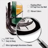 Modern Green Art Deco VI - Asymmetric Metal Wall Clock