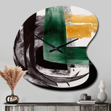 Modern Green Art Deco VI - Asymmetric Metal Wall Clock