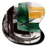 Modern Green Art Deco VI - Asymmetric Metal Wall Clock