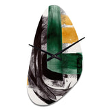 Modern Green Art Deco VI - Asymmetric Metal Wall Clock