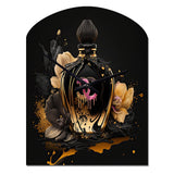 Chic Black And Gold Perfume Bottle II - Asymmetric Metal Wall Clock