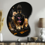 Chic Black And Gold Perfume Bottle II - Asymmetric Metal Wall Clock