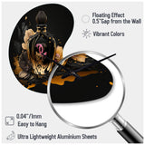 Chic Black And Gold Perfume Bottle II - Asymmetric Metal Wall Clock