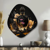 Chic Black And Gold Perfume Bottle II - Asymmetric Metal Wall Clock