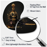 Chic Black And Gold Perfume Bottle VIII - Asymmetric Metal Wall Clock