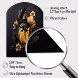 Chic Black And Gold Perfume Bottle IX - Asymmetric Metal Wall Clock