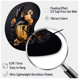 Chic Black And Gold Perfume Bottle IX - Asymmetric Metal Wall Clock