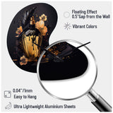 Chic Black And Gold Perfume Bottle IX - Asymmetric Metal Wall Clock