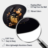 Chic Black And Gold Perfume Bottle IX - Asymmetric Metal Wall Clock
