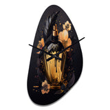 Chic Black And Gold Perfume Bottle IX - Asymmetric Metal Wall Clock