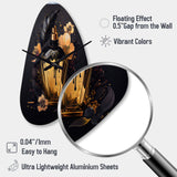 Chic Black And Gold Perfume Bottle IX - Asymmetric Metal Wall Clock