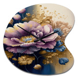 Purple And Blue Watercolor Flowers III - Asymmetric Metal Wall Clock
