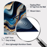 Vibrant Blue And Gold Flow Art II - Asymmetric Metal Wall Clock