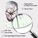 Cream And Purple Tulip III - Asymmetric Metal Wall Clock
