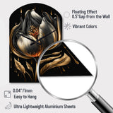 Black And Gold Tulip - Asymmetric Metal Wall Clock