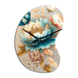 Multi-Color Blooming Flowers I - Asymmetric Metal Wall Clock