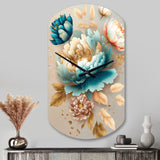 Multi-Color Blooming Flowers I - Asymmetric Metal Wall Clock