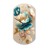 Multi-Color Blooming Flowers I - Asymmetric Metal Wall Clock