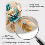 Multi-Color Blooming Flowers I - Asymmetric Metal Wall Clock