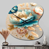 Multi-Color Blooming Flowers I - Asymmetric Metal Wall Clock