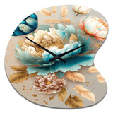 Multi-Color Blooming Flowers I - Asymmetric Metal Wall Clock