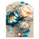 Multi-Color Blooming Flowers II - Asymmetric Metal Wall Clock