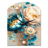 Multi-Color Blooming Flowers II - Asymmetric Metal Wall Clock