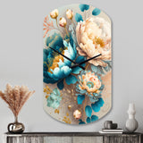 Multi-Color Blooming Flowers II - Asymmetric Metal Wall Clock