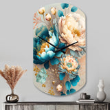 Multi-Color Blooming Flowers II - Asymmetric Metal Wall Clock