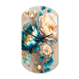 Multi-Color Blooming Flowers II - Asymmetric Metal Wall Clock