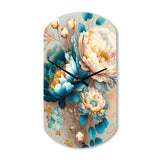 Multi-Color Blooming Flowers II - Asymmetric Metal Wall Clock