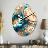 Multi-Color Blooming Flowers II - Asymmetric Metal Wall Clock