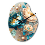 Multi-Color Blooming Flowers II - Asymmetric Metal Wall Clock
