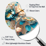 Multi-Color Blooming Flowers II - Asymmetric Metal Wall Clock