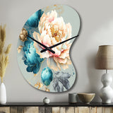 Multi-Color Blooming Flowers IV - Asymmetric Metal Wall Clock