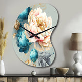 Multi-Color Blooming Flowers IV - Asymmetric Metal Wall Clock