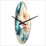 Multi-Color Blooming Flowers IV - Asymmetric Metal Wall Clock