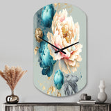 Multi-Color Blooming Flowers IV - Asymmetric Metal Wall Clock