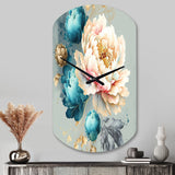 Multi-Color Blooming Flowers IV - Asymmetric Metal Wall Clock