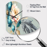 Multi-Color Blooming Flowers IV - Asymmetric Metal Wall Clock