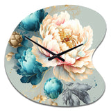 Multi-Color Blooming Flowers IV - Asymmetric Metal Wall Clock
